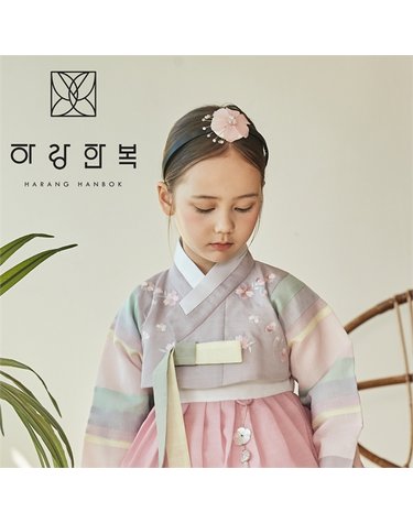 [보리보리] 여아 머리띠 유리꽃-분홍