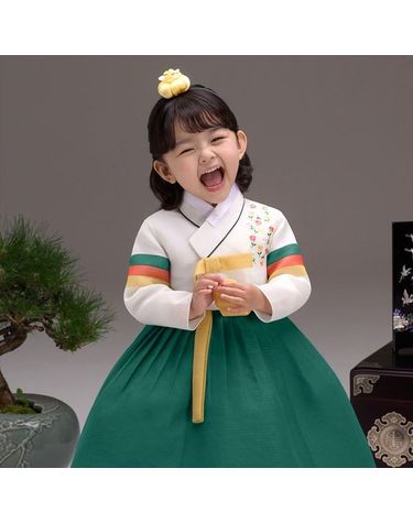 [보리보리] QT396-초록민아 여아한복 아동한복