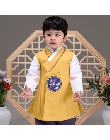 [보리보리] QT550-이솔노랑 남아 아동한복
