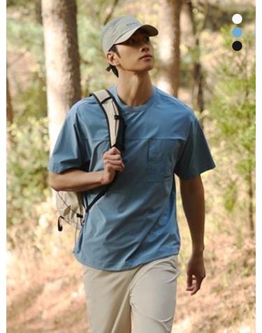 [아이더] 남성 온더락 하이브리드 반팔 라운드 티셔츠_DMM23202