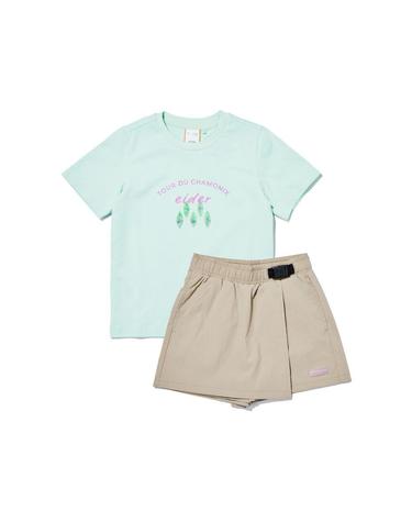 [아이더] 키즈 리프 반팔 티바지 셋업세트_JWM23M01AW