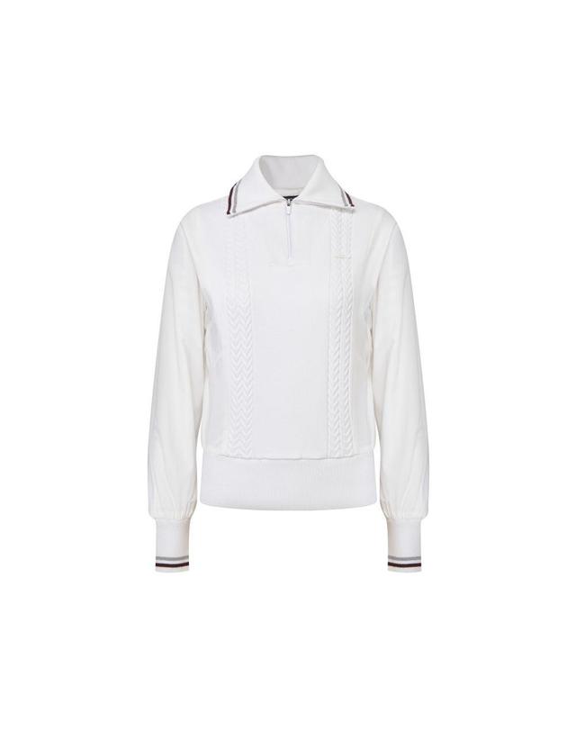 와이드앵글 [와이드앵글] 여성 TO 우븐 하이브리드 반집 방풍 스웨터 L _WWW25K32 착용컷