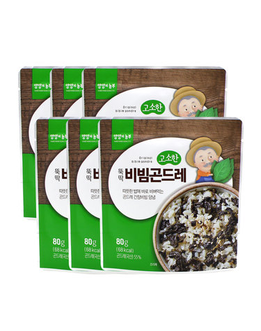 양양의농부 고소한 간편 뚝딱 비빔곤드레 80gx6팩