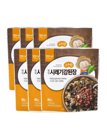 양양의농부 구수한 간편 뚝딱 시래기강된장 80gx6팩