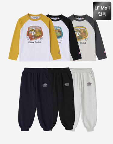 [본사][세트상품] 라글란 그래픽 티셔츠 + 에센셜 조거 팬츠 (3color)