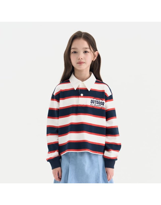 아웃도어프로덕츠 키즈 [본사]여아 세미크롭 럭비티 (다크 네이비) OD261ILC72_DNY 착용컷