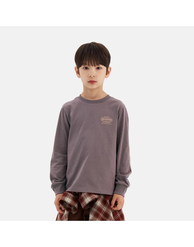 아웃도어프로덕츠 키즈 [본사]베어 백그래픽 티셔츠 (그레이) OD263ILS09_GRY 착용컷