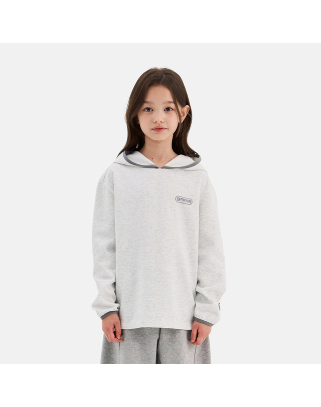 아웃도어프로덕츠 키즈 [본사]후드 긴팔 티셔츠 (멜란지 화이트) OD263IHD01_MWH 착용컷