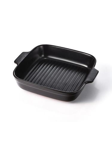 건강한 세라믹 그릴팬 양수 사각_블랙