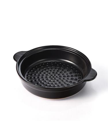 건강한 세라믹 그릴팬 양수 원형_블랙