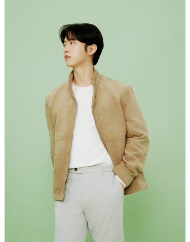 남성 머신 워셔블 조직 라운드넥 긴팔티_BLG1ER1001IV