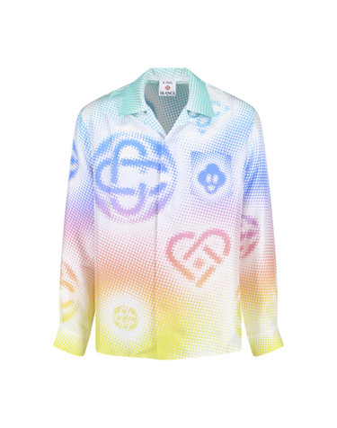 [해외직구][카사블랑카] 긴팔 셔츠 M SP26 SH 006 03HALFTONE REPEATS LOGO 7327432