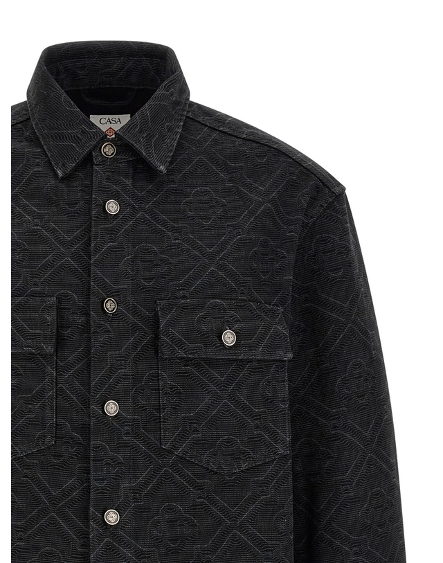 카사블랑카 [해외직구][카사블랑카]Laser Monogram Denim 긴팔 셔츠 MSP26SH24001 7126437 착용컷