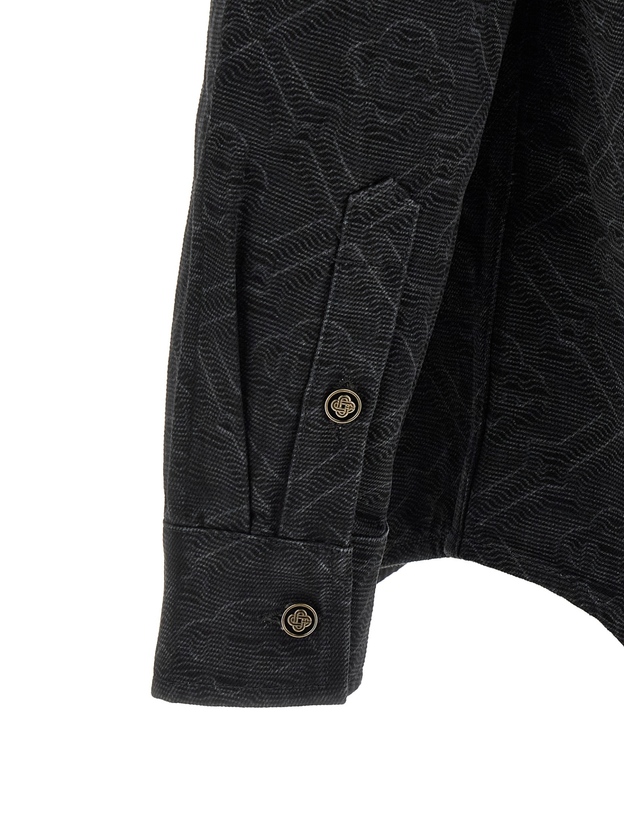 카사블랑카 [해외직구][카사블랑카]Laser Monogram Denim 긴팔 셔츠 MSP26SH24001 7126437 착용컷