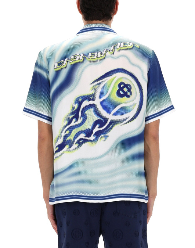 카사블랑카 [해외직구][카사블랑카]FLAMING TENNIS BALL 반팔 셔츠 M-SP26-SH-003-_06THEARTOF 7188466 착용컷