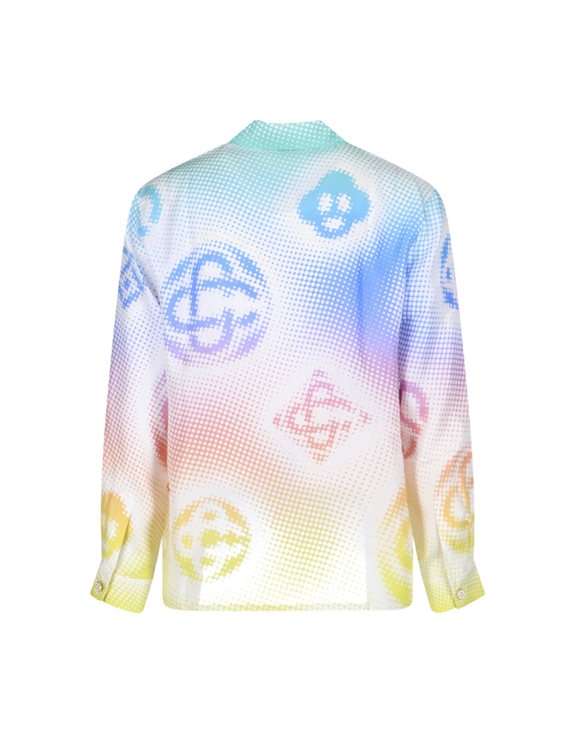 카사블랑카 [해외직구][카사블랑카] 긴팔 셔츠 M SP26 SH 006 03HALFTONE REPEATS LOGO 7327432 착용컷