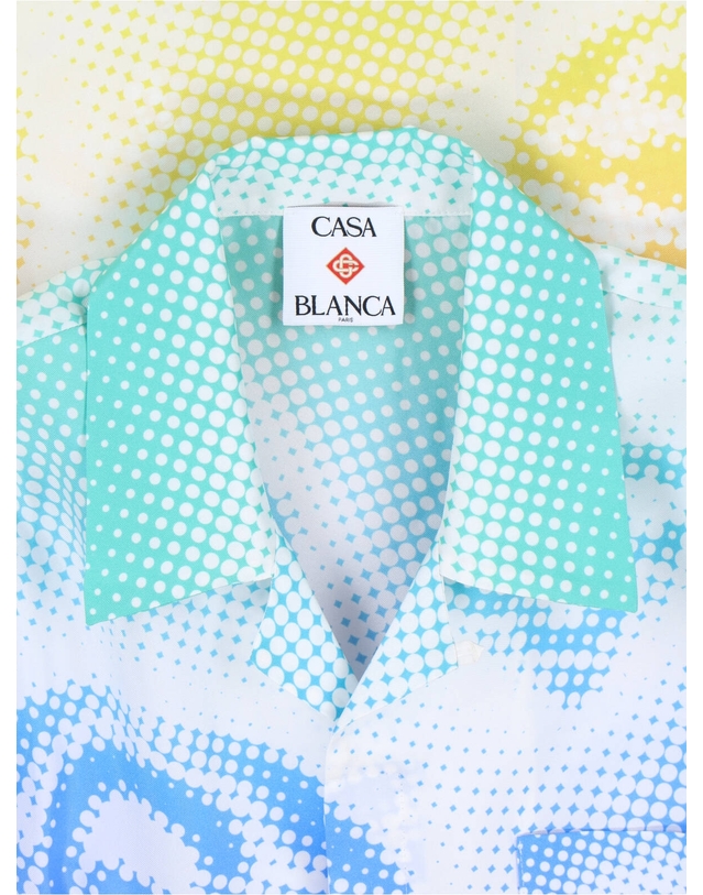 카사블랑카 [해외직구][카사블랑카] 긴팔 셔츠 M SP26 SH 006 03HALFTONE REPEATS LOGO 7327432 착용컷