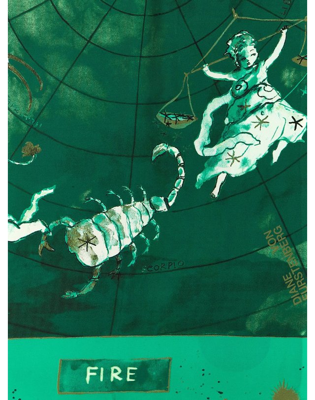 다이앤 본 퍼스텐버그 [해외직구][다이앤본퍼스텐버그]Zodiac Flag 스카프 F001AEARTHSKTLEARTH 7538600 착용컷