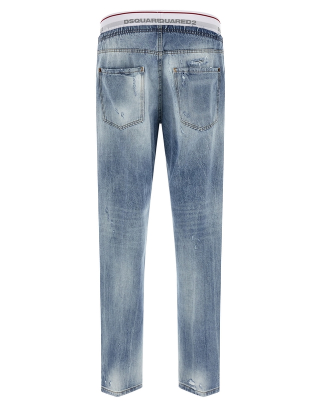 디스퀘어드2 [해외직구][디스퀘어드2]Denim Jogger 청바지 S71KB0783D30038470 7253845 착용컷