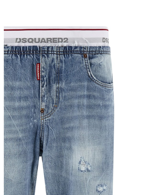 디스퀘어드2 [해외직구][디스퀘어드2]Denim Jogger 청바지 S71KB0783D30038470 7253845 착용컷