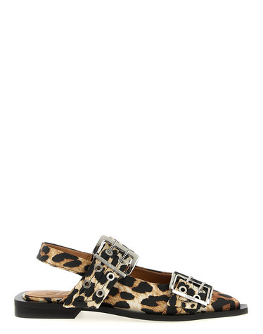 [해외직구][가니]Leopard Satin Feminine Buckle 플랫슈즈 S2947943 5746630