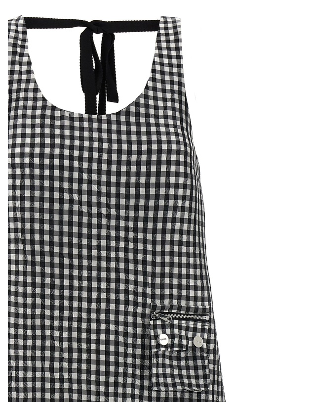 가니 [해외직구][가니]Crinkled Check Long 민소매원피스 W0463099 5686705 착용컷