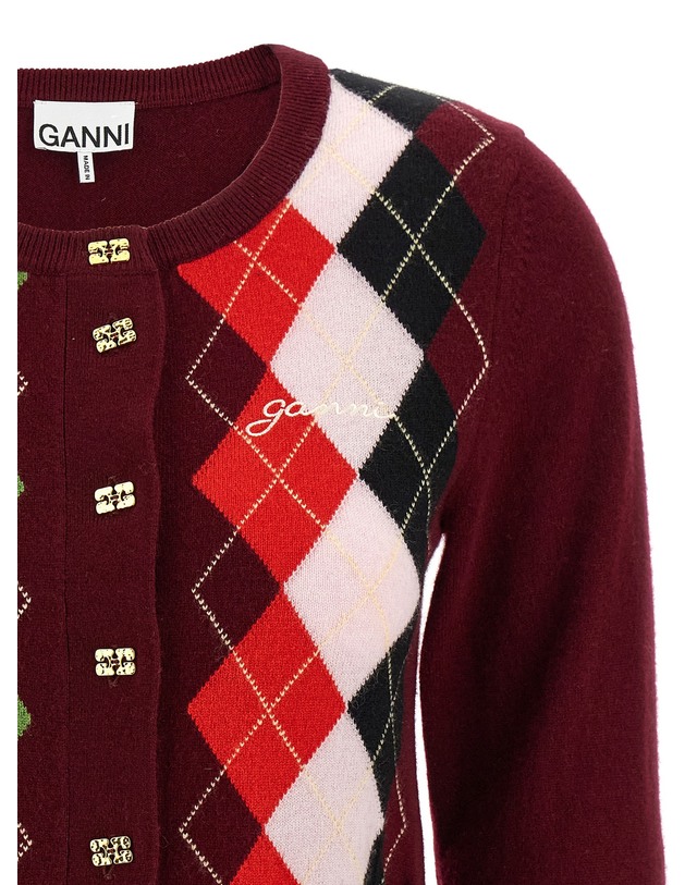 가니 [해외직구][가니]Burgundy Check 가디건 K2532730 5686905 착용컷