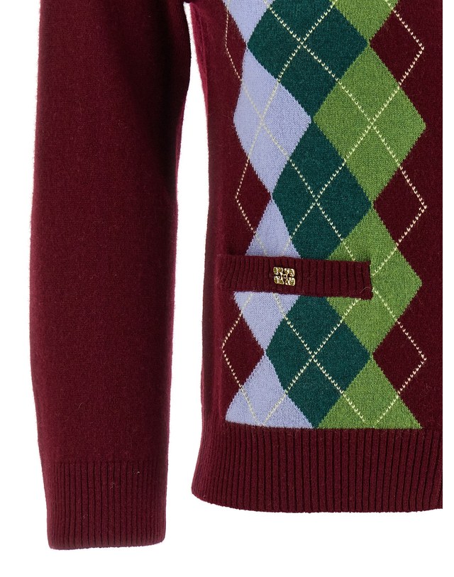 가니 [해외직구][가니]Burgundy Check 가디건 K2532730 5686905 착용컷