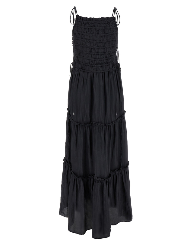 가니 [해외직구][가니]Black Smock Tie 민소매원피스 W0571252 5773031 착용컷