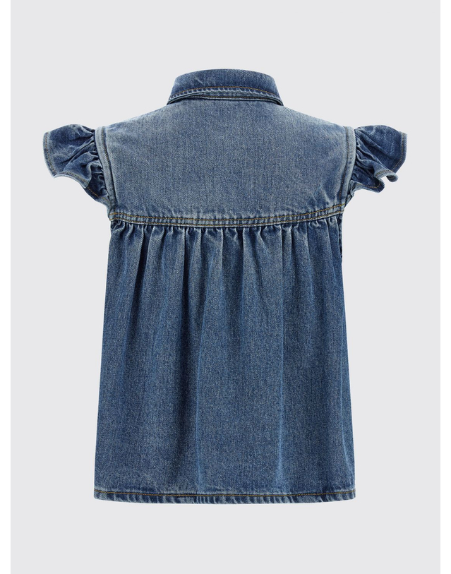 가니 [해외직구][가니]데님 러플 (Denim Ruffle) 민소매 셔츠 A1040047 091 7154719 착용컷