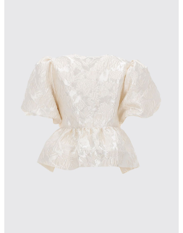 가니 [해외직구][가니]새틴 페플럼 타이 (Satin Peplum Tie) 블라우스 A1040079 135 7177115 착용컷