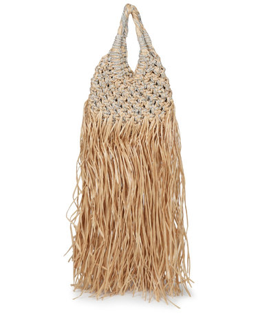 [해외직구][히보우라마]VANNIFIQUE MINI FRINGE 토트백 VANNIFIQUERAFIAFRANGE_NATURALE/CRYSTAL 7419184