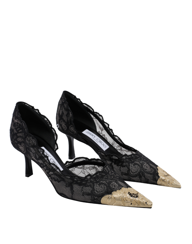 지미추 [해외직구][지미추] 구두 FAIZ PUMP 65FYZBLACK/VINTAGE GOLD 7639384 착용컷