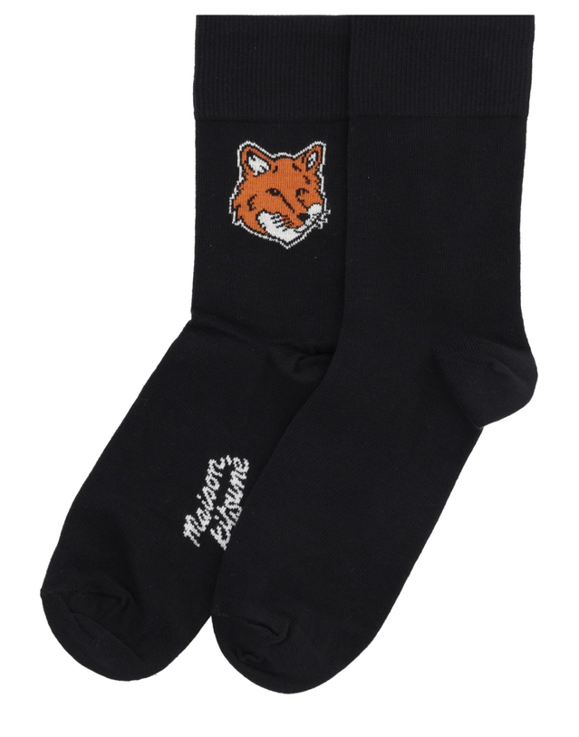메종키츠네 [해외직구][메종키츠네]FOX HEAD 양말 PM06400KT0010_P199 7306896 착용컷