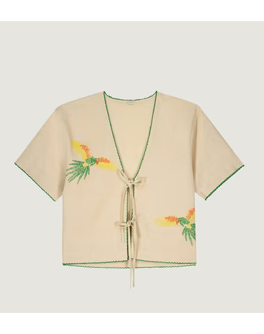 [해외직구][메종라비쉬] 반팔 셔츠 ZWVENEURPARROTLINEN OATMEAL BEIGE 7312888