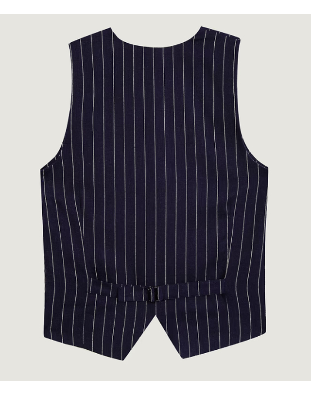 메종라비쉬 [해외직구][메종라비쉬] 베스트 ZWDUBAILSHELLSTRIPES BLUE WHITE 7314968 착용컷