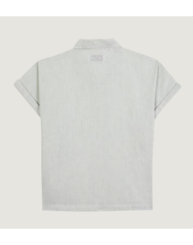 메종라비쉬 [해외직구][메종라비쉬] 반팔 셔츠 ZWSURVILLEPALMLINEN PATCH OLIVE 7315031 착용컷