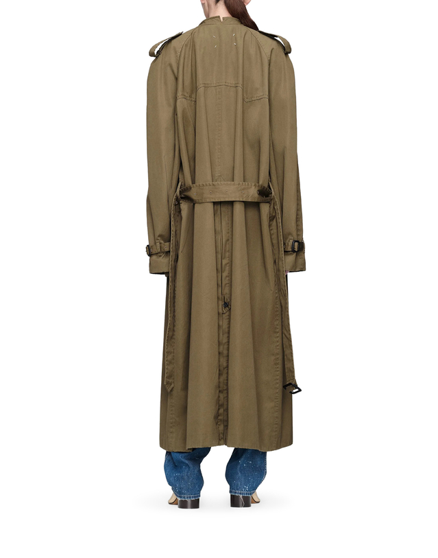 메종 마르지엘라 [해외직구][메종마르지엘라] 여성 트렌치 코트 S51AH0209M35241727 MILITARY GREEN 7512264 착용컷
