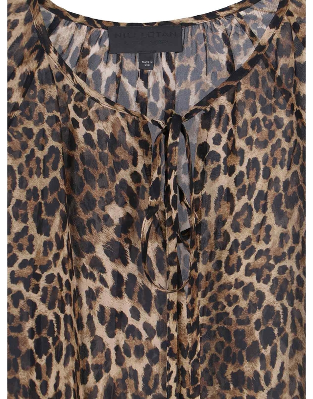 닐리 로탄 [해외직구][닐리 로탄] 긴팔 셔츠 561 W1722VINTAGE LEOPARD PRINT 7331395 착용컷