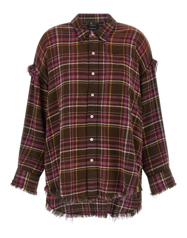 [해외직구][알13] 반팔 셔츠 R13WR075R931BBROWNPINKPLAID 7584505