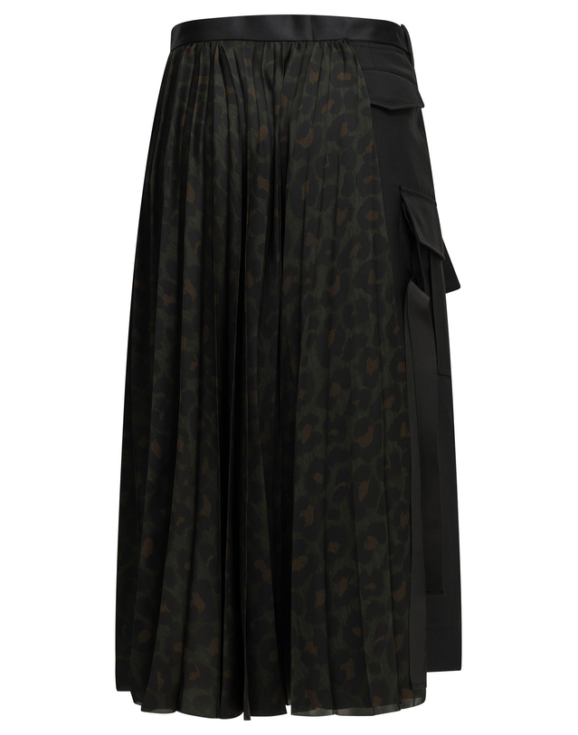 사카이 [해외직구][사카이]Pleated Leopard 미디스커트 26-08781012 7597060 착용컷