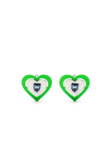 [해외직구][사프사푸] 귀걸이 NEON HEART EARRINGS GREEN 1202578