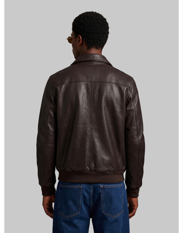 쇼트 뉴욕 [해외직구][쇼트뉴욕] 남성 가죽 자켓 LC5331X__DARK BROWN 7581799 착용컷