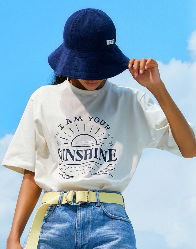 썸띵굿 Sunshine Pigment T shirts NATURAL 착용컷