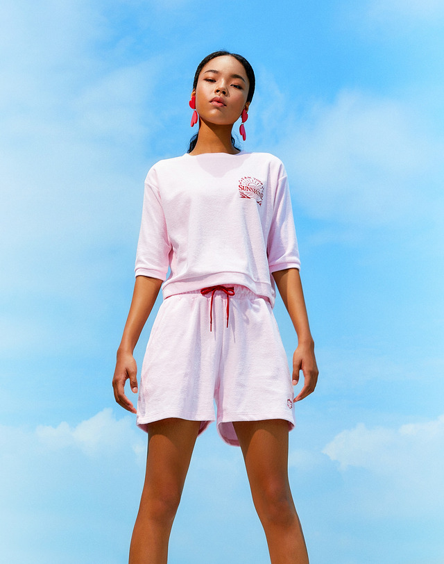썸띵굿 SUNSHINE Terry Crop 착용컷