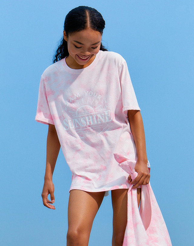 썸띵굿 STG x CDC TIEDYE T-Shirts PINK 착용컷