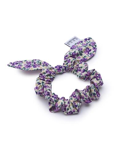 Tie Bow Scrunchy_Floral_PURPLE