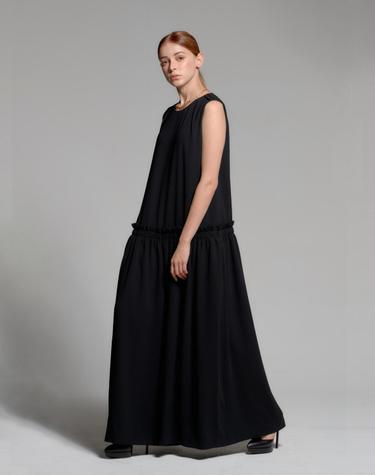 Shirring Jump Suit_BLACK