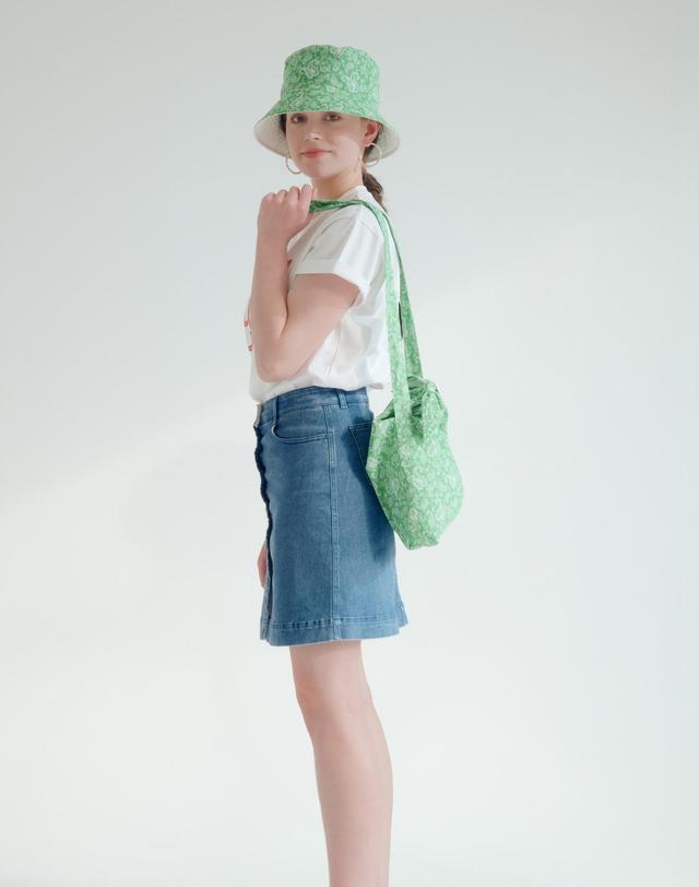 썸띵굿 Paisley Tie Eco Bag Mini-Cross_GREEN 초록 착용컷