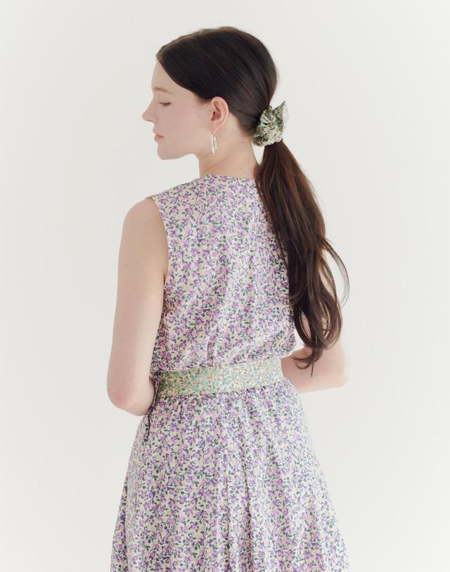 썸띵굿 RANNY Floral Dress_GREEN 퍼플 착용컷